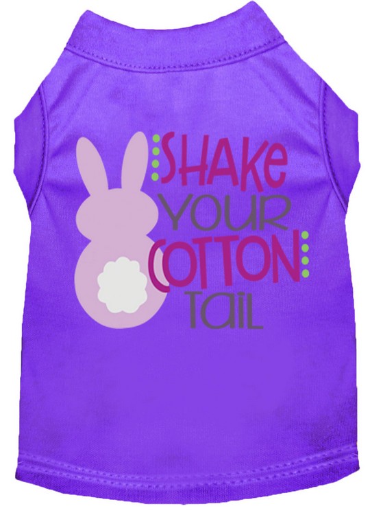 Shake Your Cotton Tail Screen Print Dog Shirt Purple Med